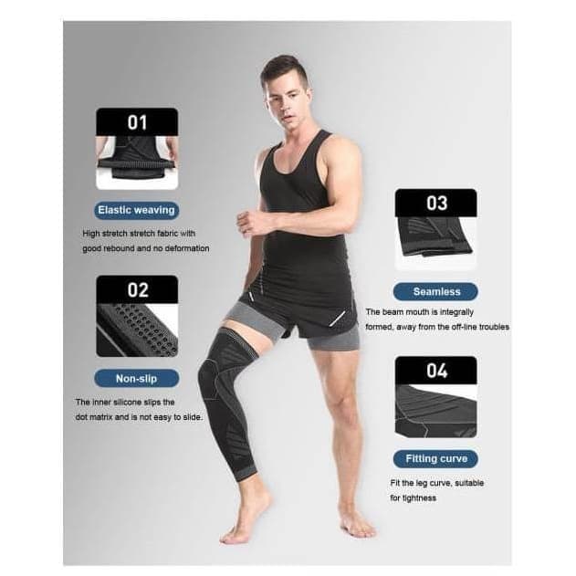 AOLIKES 7060- Knee Support Knee Pad - Pelindung Lutut Panjang Paha Betis