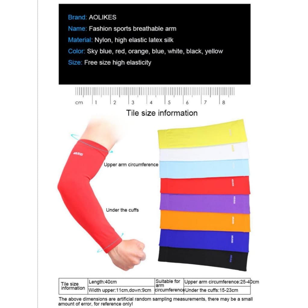 AOLIKES 7146 Arm Sleeve - Manset Tangan Sepeda - Arm Warmer - Elbow Support