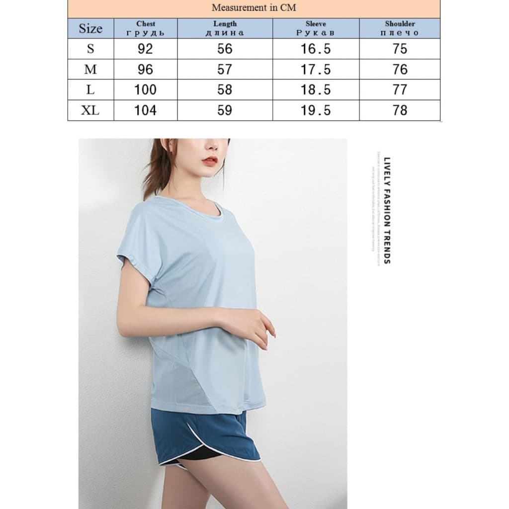 DX-805 Baju Kaos Sport Wanita Gym Fitness Yoga Senam Jogging Running Lari