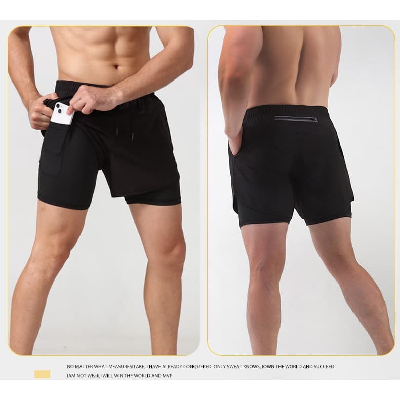 DK22 Celana Pendek Olahraga Lari Pria Gym Training Legging Sport Pria Fitness