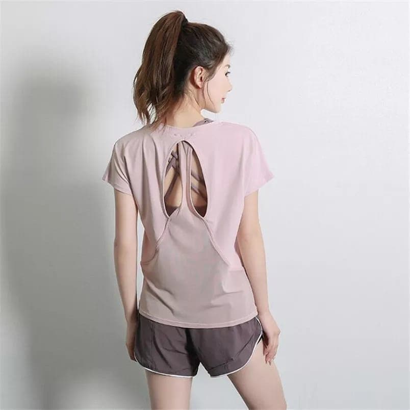 DX-805 Baju Kaos Sport Wanita Gym Fitness Yoga Senam Jogging Running Lari