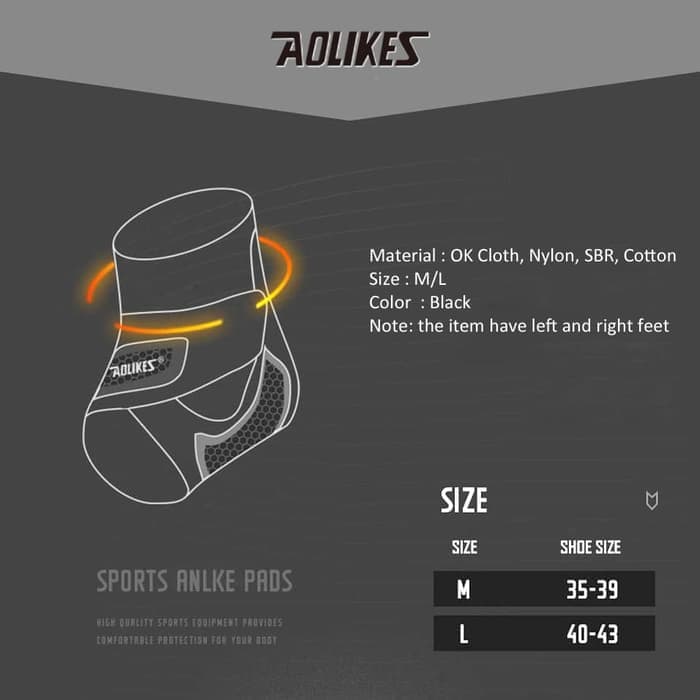 AOLIKES 7130 Ankle Support Protector Elastic - Pelindung Kaki Gym Fitness