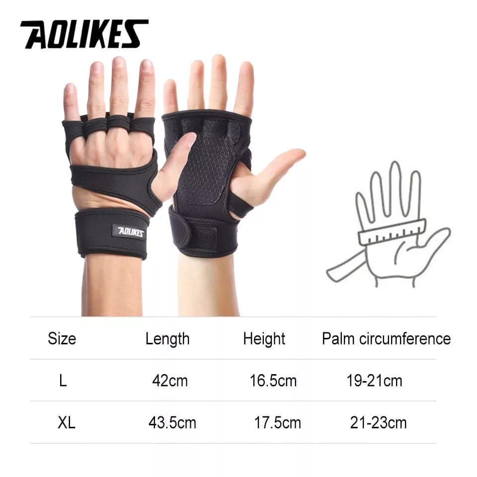 AOLIKES 118 Hand Wrap Strap Weight Lifting Wristband Sarung Tangan Angkat Besi Dumble Barbel