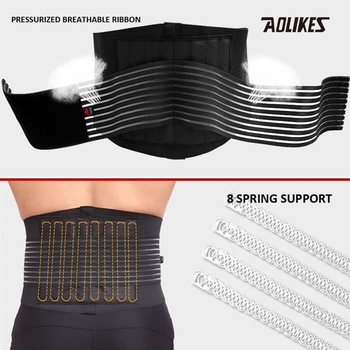 AOLIKES 7992 Penyangga Pinggang Lumbar Waist Back Support Belt Back Pain Gym Fitness Belt