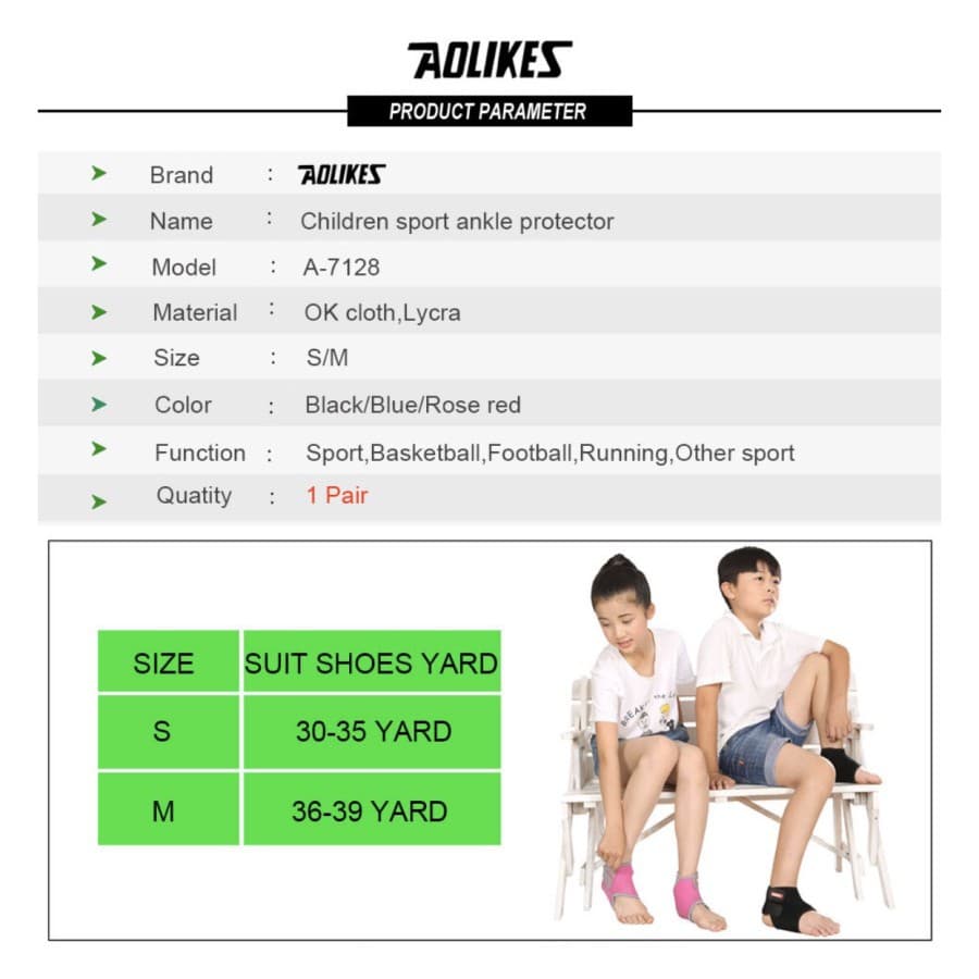 Aolikes 7128 Ankle Support Protector KID - Pelindung Ankle Kaki Anak