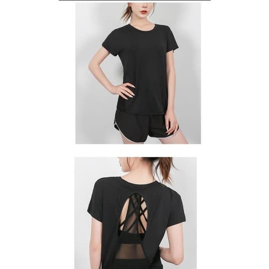 DX-805 Baju Kaos Sport Wanita Gym Fitness Yoga Senam Jogging Running Lari
