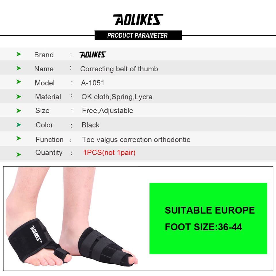 AOLIKES 1051 Toe Correction Thumb Big Bone Toe Corrector Bunion Aid Pelindung Jari Kaki Jempol