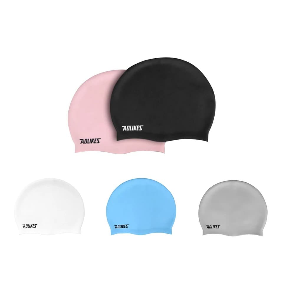 AOLIKES 5010 Topi Renang Silicone - Swim Cap - Penutup Kepala Renang - Topi Renang Anak Dewasa