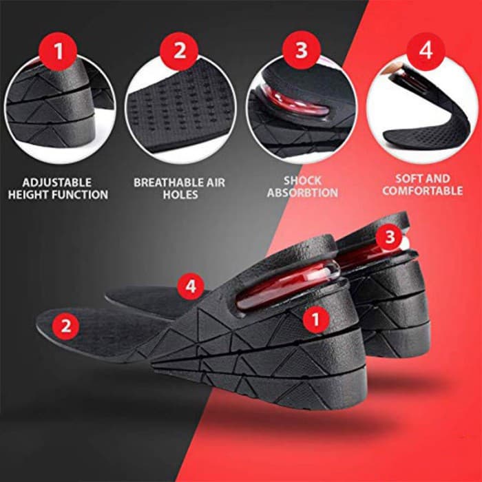 Sol Sepatu - Insole Sepatu - Alas Sepatu - Peninggi Penambah Tinggi Badan - Air Cushion Insole Adjustable Height