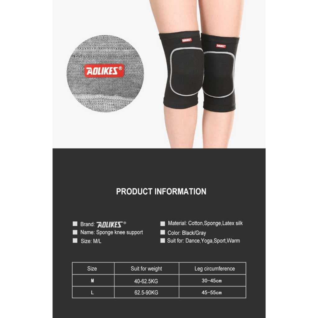 AOLIKES 0210 Kneepad Olahraga Pelindung Lutut Deker - Knee Support Dekker Decker