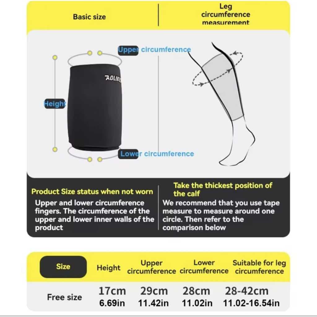 Leg Sleeve Gel Ice Pack Hot Kompres - Pelindung Paha Kaki Betis Lutut Cedera Otot Keseleo Terkilir AOLIKES 3704