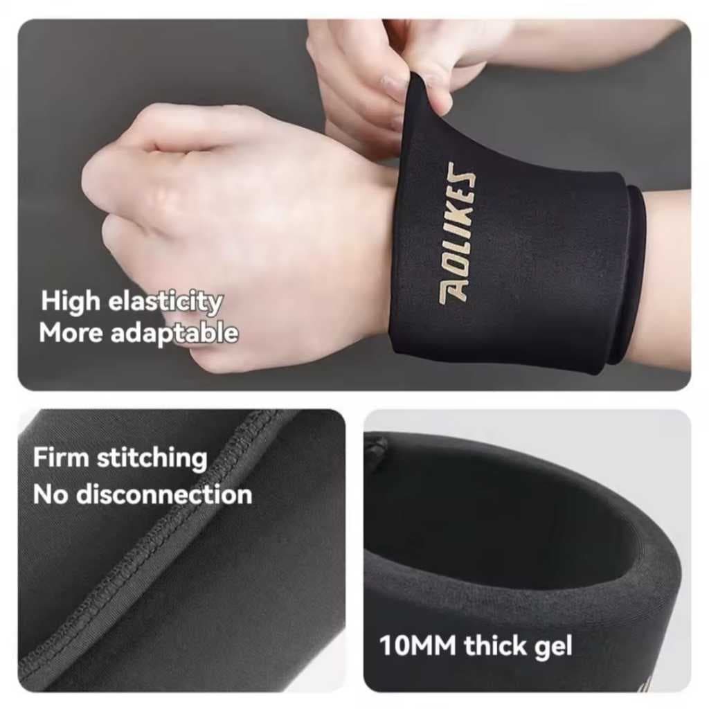 Wristband Gel Ice Pack Hot Kompres - Pelindung Pergelangan Tangan Cedera & Keseleo - Wrist Band Guard AOLIKES 3702