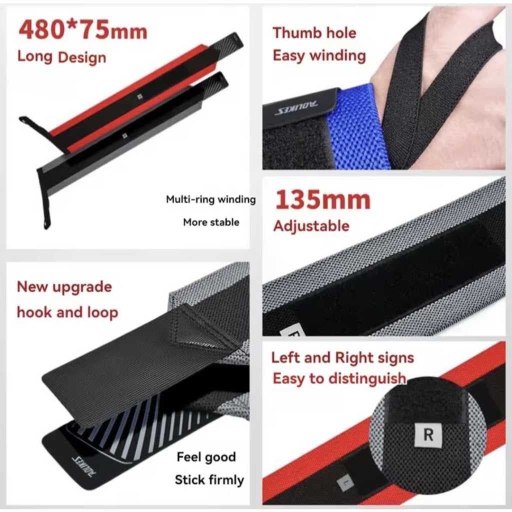 Hand Wrist Wrap Gym Pelindung Pergelangan Tangan - Wrist Band Support Lifting Fitness Angkat Beban AOLIKES 1530