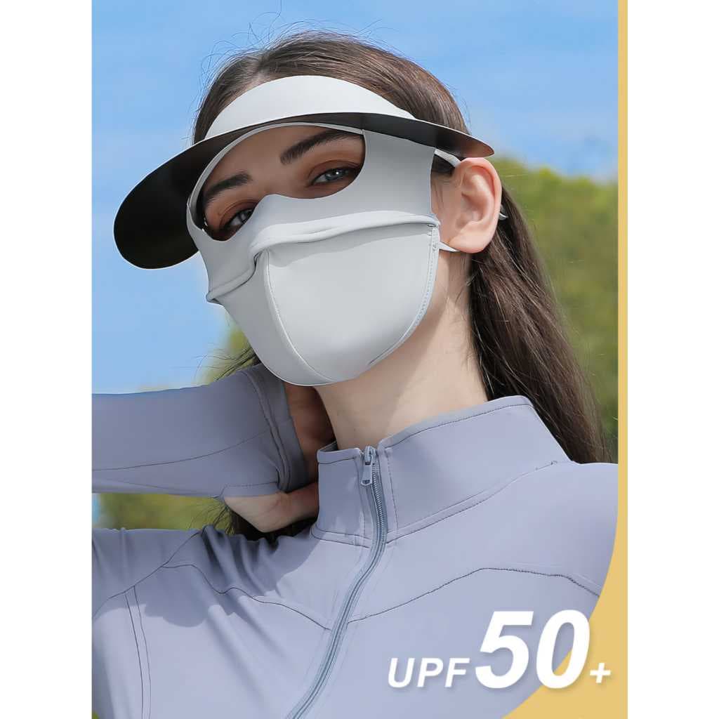 Masker Anti UV Penutup Wajah Leher Wanita - Pelindung Wajah Leher Wanita - Topi Masker Hijab Wanita Outdoor YS