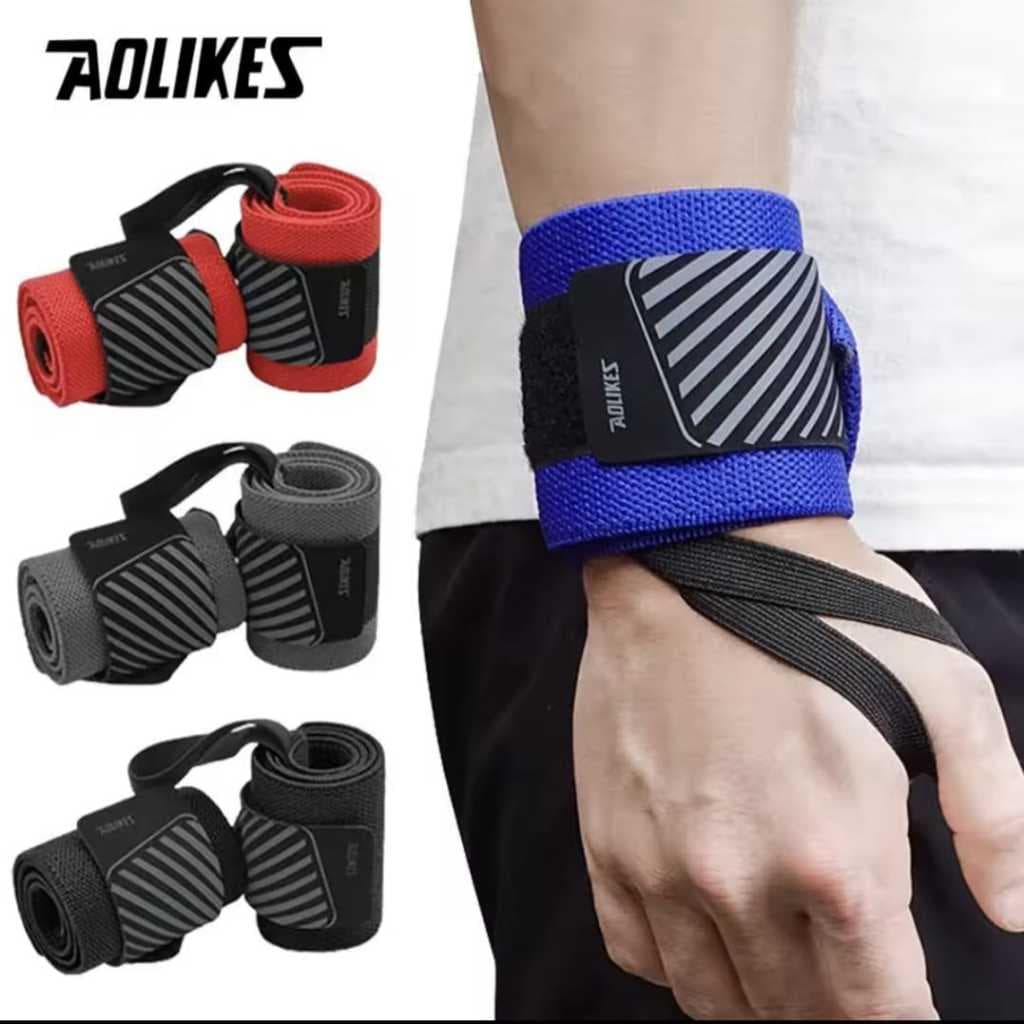 Hand Wrist Wrap Gym Pelindung Pergelangan Tangan - Wrist Band Support Lifting Fitness Angkat Beban AOLIKES 1530