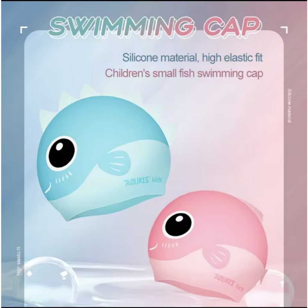 AOLIKES 5011 Topi Renang Anak / Silicone Swim Cap / Penutup Kepala Renang Anak