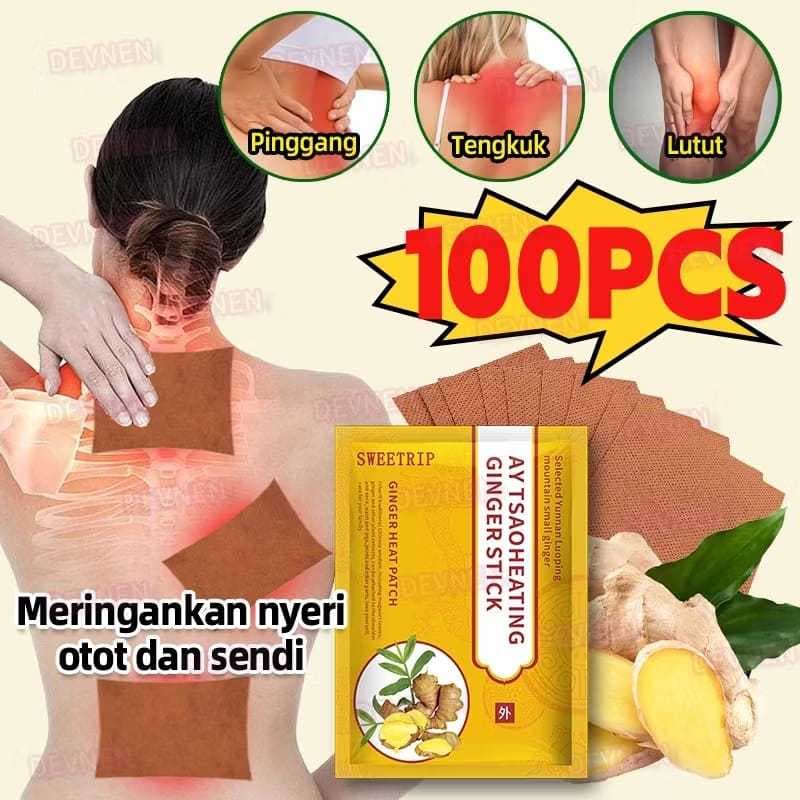 Ginger Patch Herbal Koyo Jahe - Koyo Lutut PInggang Leher Pegel Linu Nyeri Sendi - Knee Plaster - Sweettrip Ginger Sticking