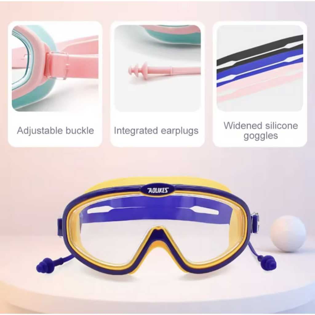AOLIKES 5006 Kacamata Renang Anak Remaja Anti Fog UV Protection Kids Googles Snorkling