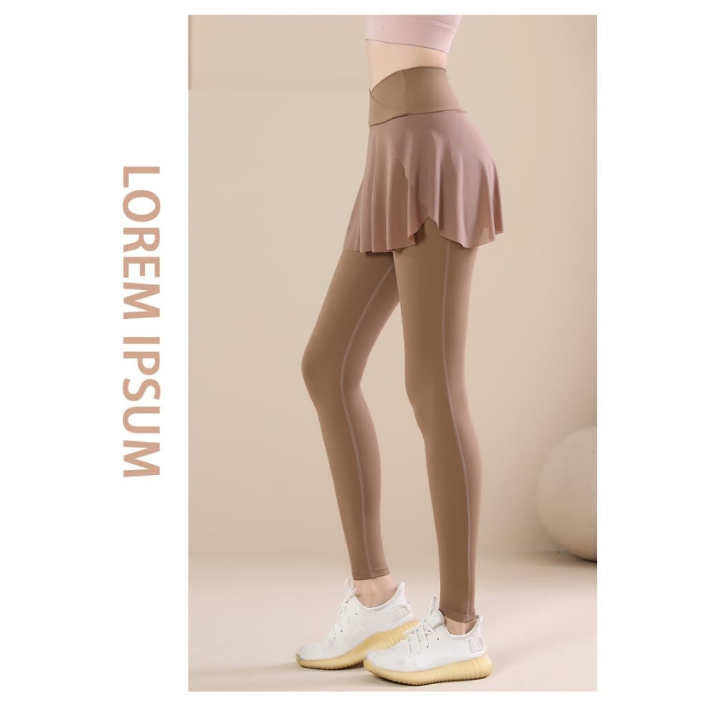 Celana Legging Rok Olahraga Wanita Celana Panjang Wanita Gym Yoga Senam Padel Tenis Bulutangkis LQ67
