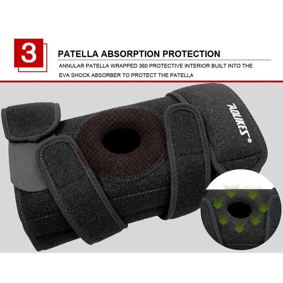 AOLIKES 7913 Knee Support Knee Pad Pelindung Lutut Decker Deker Lutut Cedera Gym Tenis Lari Padel