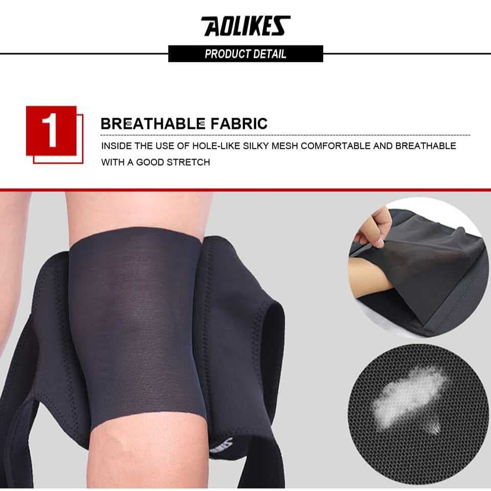AOLIKES 7913 Knee Support Knee Pad Pelindung Lutut Decker Deker Lutut Cedera Gym Tenis Lari Padel