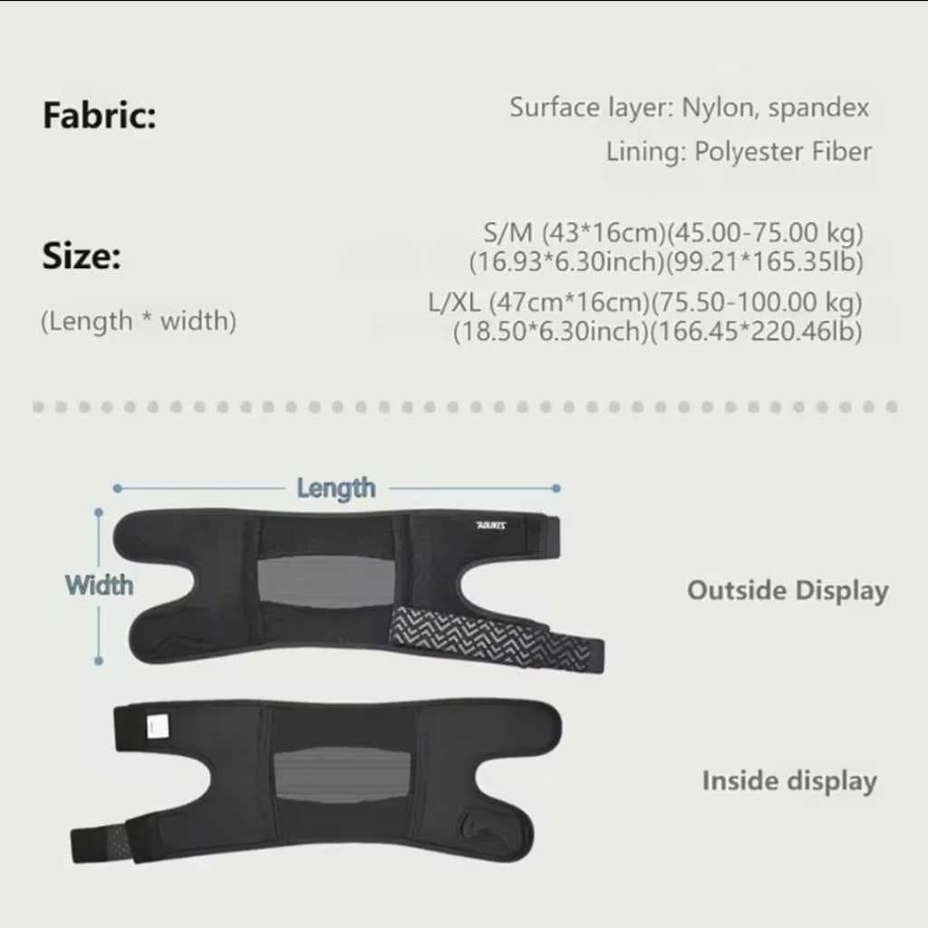AOLIKES 7602 Knee Support Knee Pad Pelindung Lutut Decker Deker Lutut Cedera Gym Tenis Lari Padel
