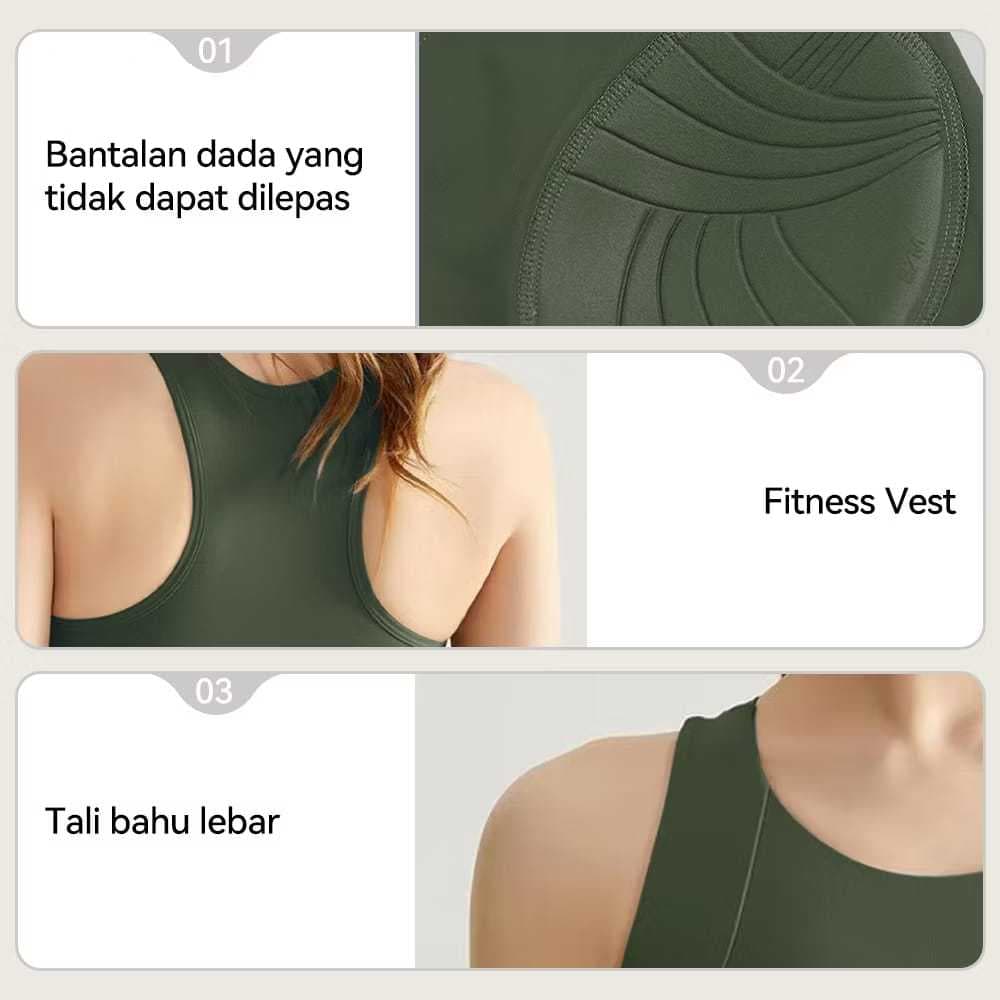 WX236 Bra Olahraga Wanita Shockproof Bra Olahraga Rompi Pelangsing Sport Bra Padel Tenis Golf Yoga