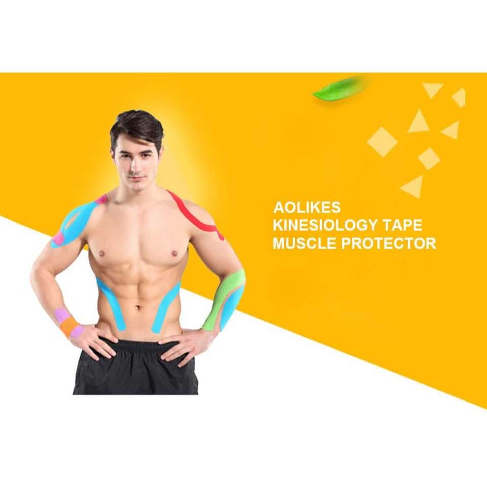 AOLIKES 3520 Kinesio Tape Plester Cedera Otot Olahraga Taping Kaki Lutut Bahu Kinesiology Tape