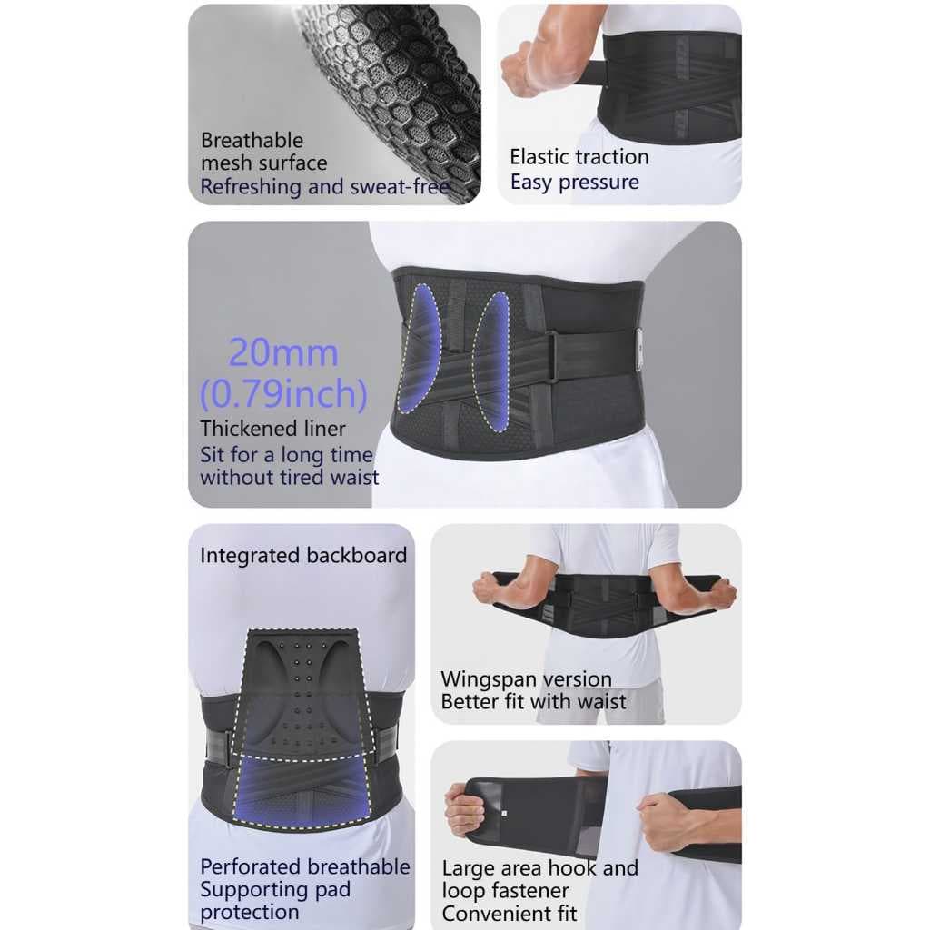 AOLIKES 7898 Sabuk Fitness Gym Weightlifting Belt Back Support Korset Lumbar Penyangga Tulang Belakang Pinggang
