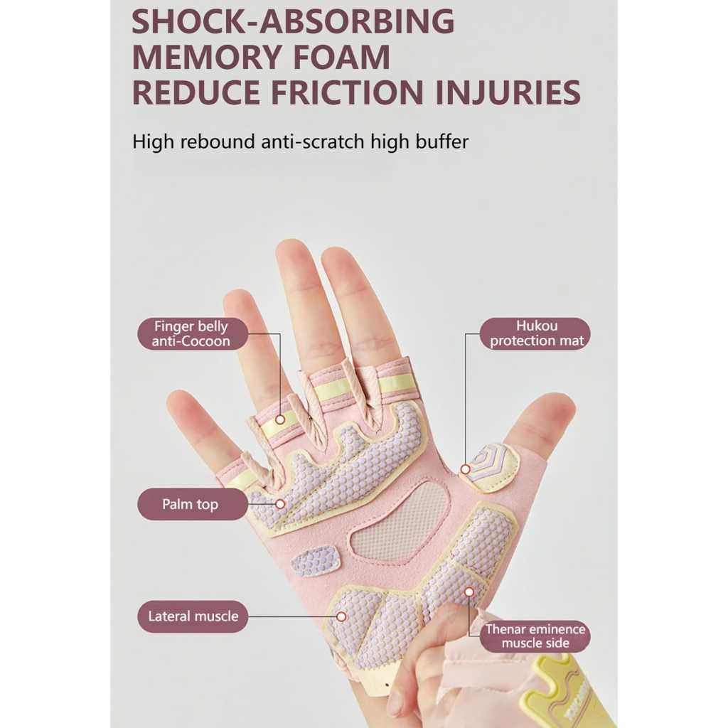 AOLIKES 125 Sarung Tangan Olahraga Sepeda Anak Kids Sports Gloves Anti Slip Half Finger Pelindung Tangan