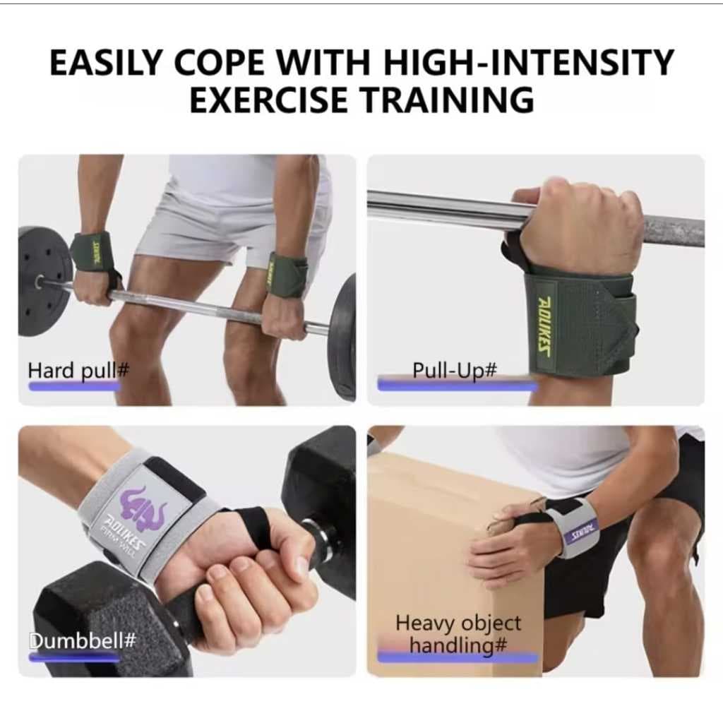 AOLIKES 1532 Wrist Wrap Band Support Pelindung Pergelangan Tangan Gym Fitness Weight Lifting Strap Anti Cedera