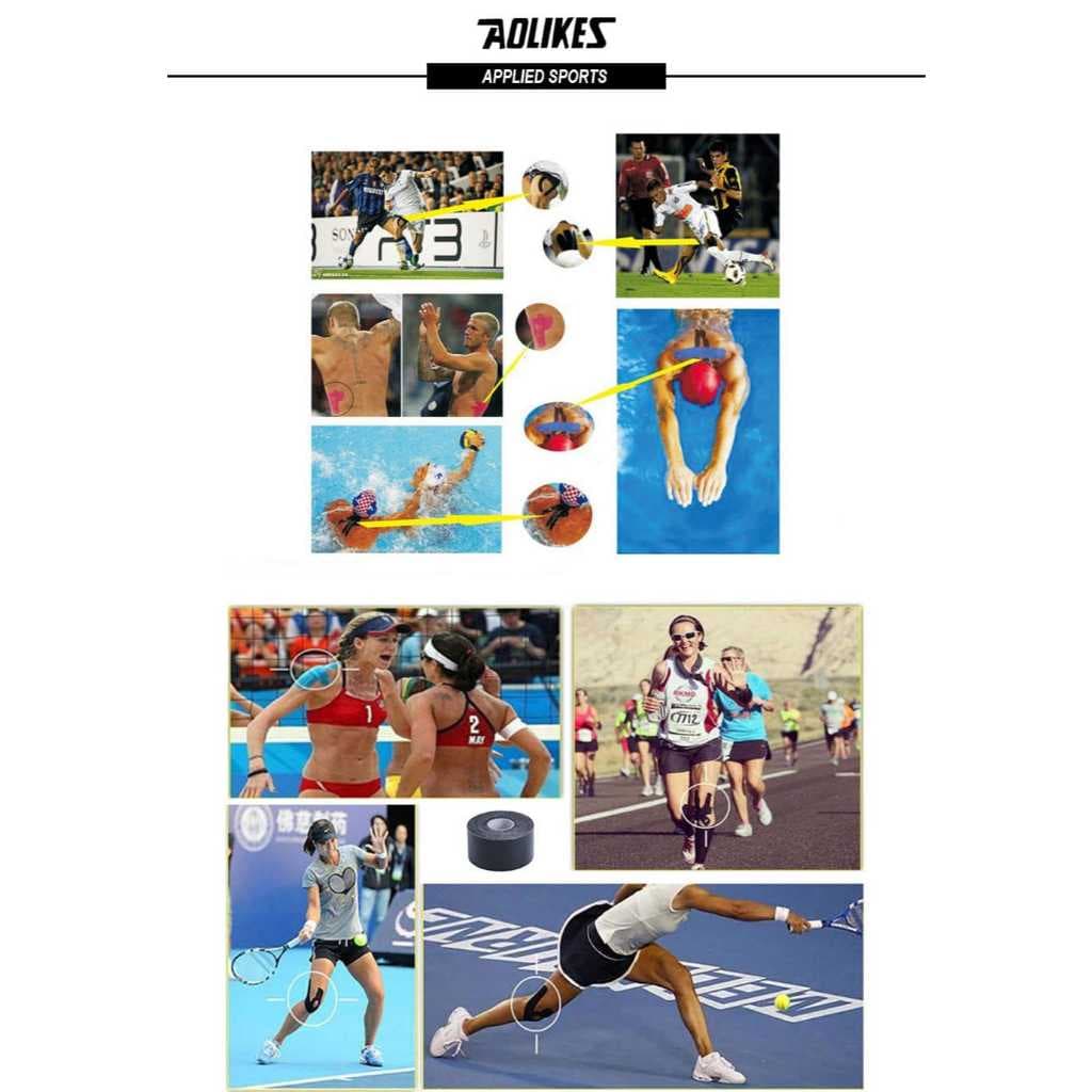 AOLIKES 3520 Kinesio Tape Plester Cedera Otot Olahraga Taping Kaki Lutut Bahu Kinesiology Tape