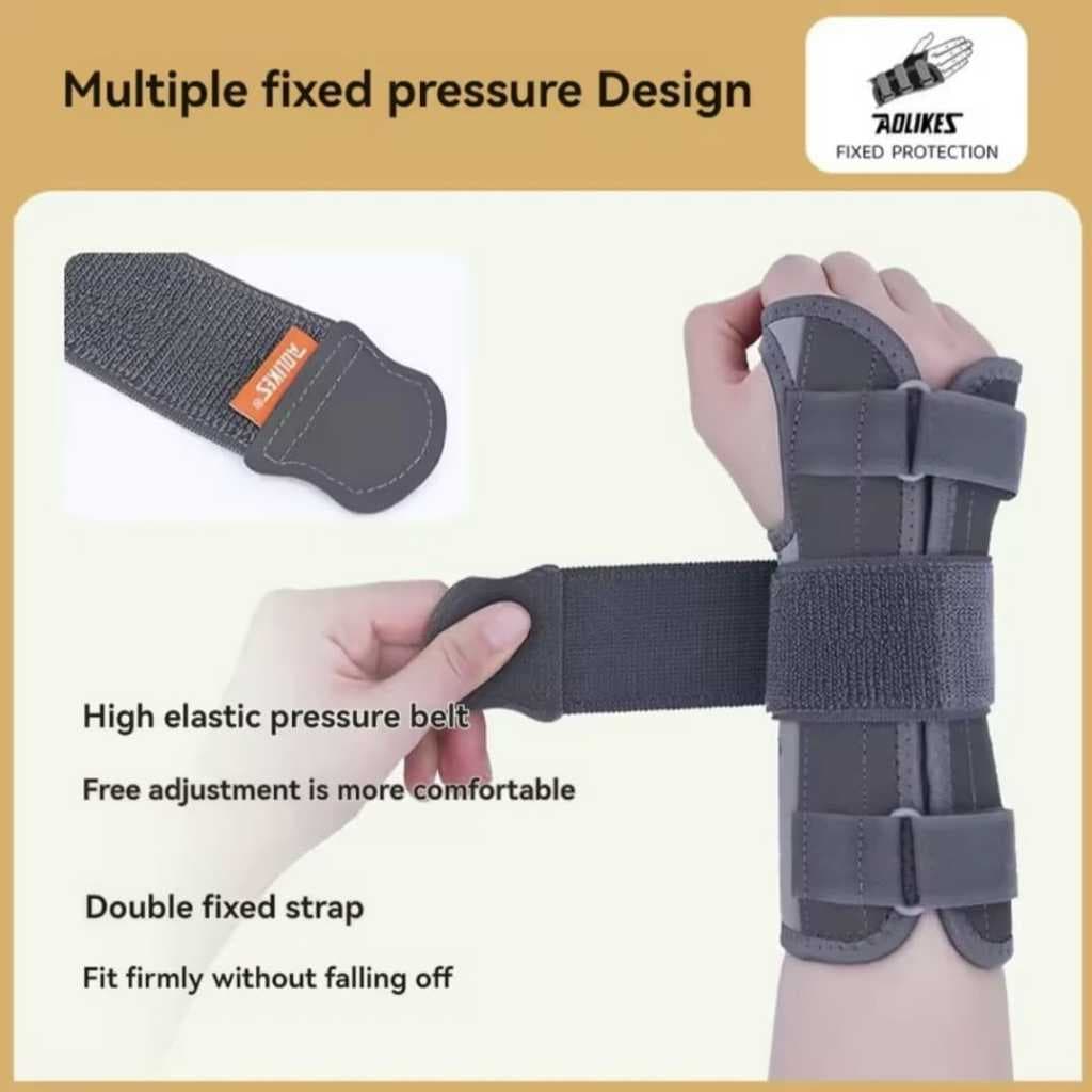 AOLIKES 1684 Wrist Splint Brace Support Splint Carpal Tunnel CTS - Deker Penyangga Pergelangan Tangan Aluminium Support Nyeri Sendi & Keseleo