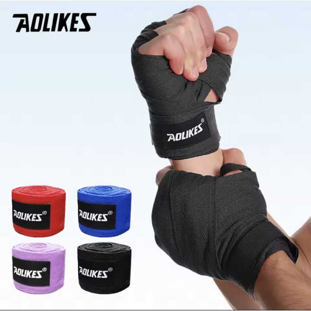 AOLIKES 1542 Hand Wrap Boxing Bandage Perban Tinju MMA Muay Thai Kickboxing Elastis Hand Wraps