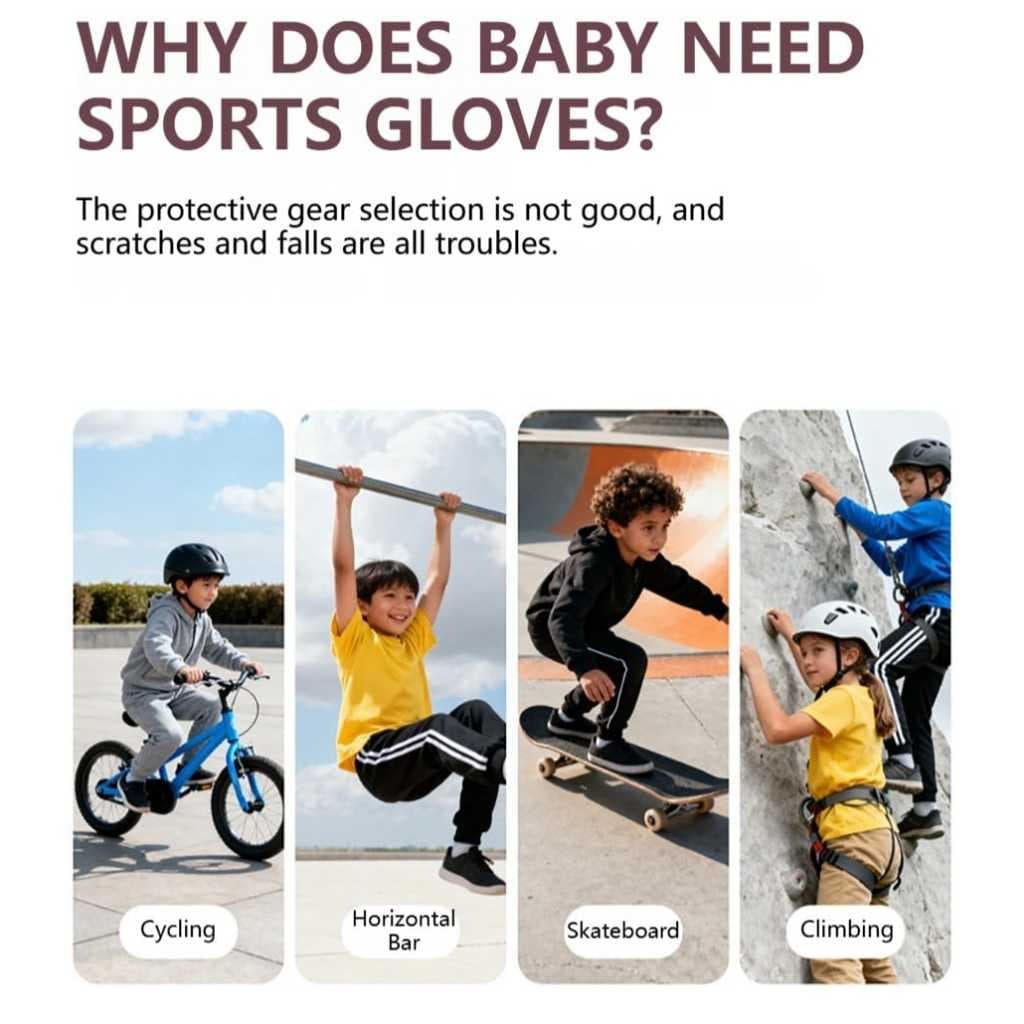 AOLIKES 125 Sarung Tangan Olahraga Sepeda Anak Kids Sports Gloves Anti Slip Half Finger Pelindung Tangan