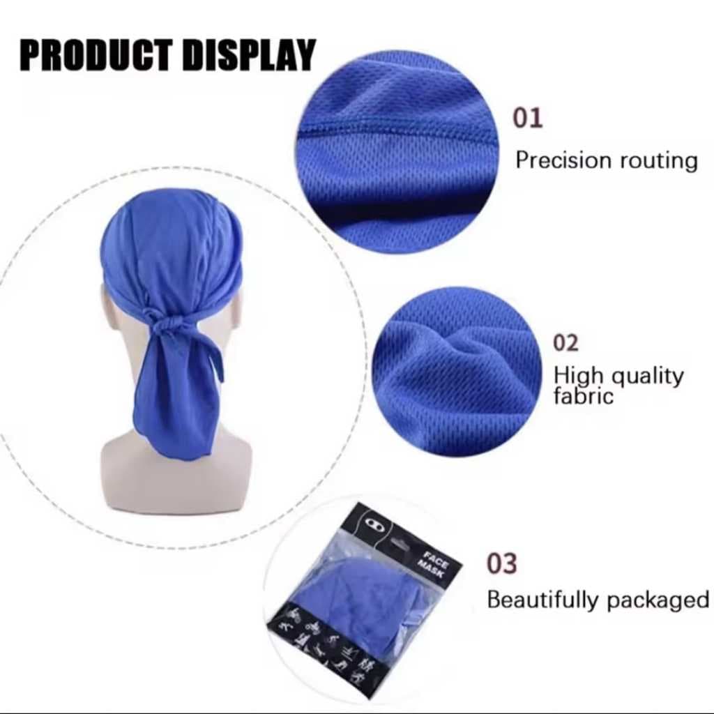 TJ-1 Ikat Kepala Penutup Kepala Headband - Bandana Bando Syal Kepala Masker Motor