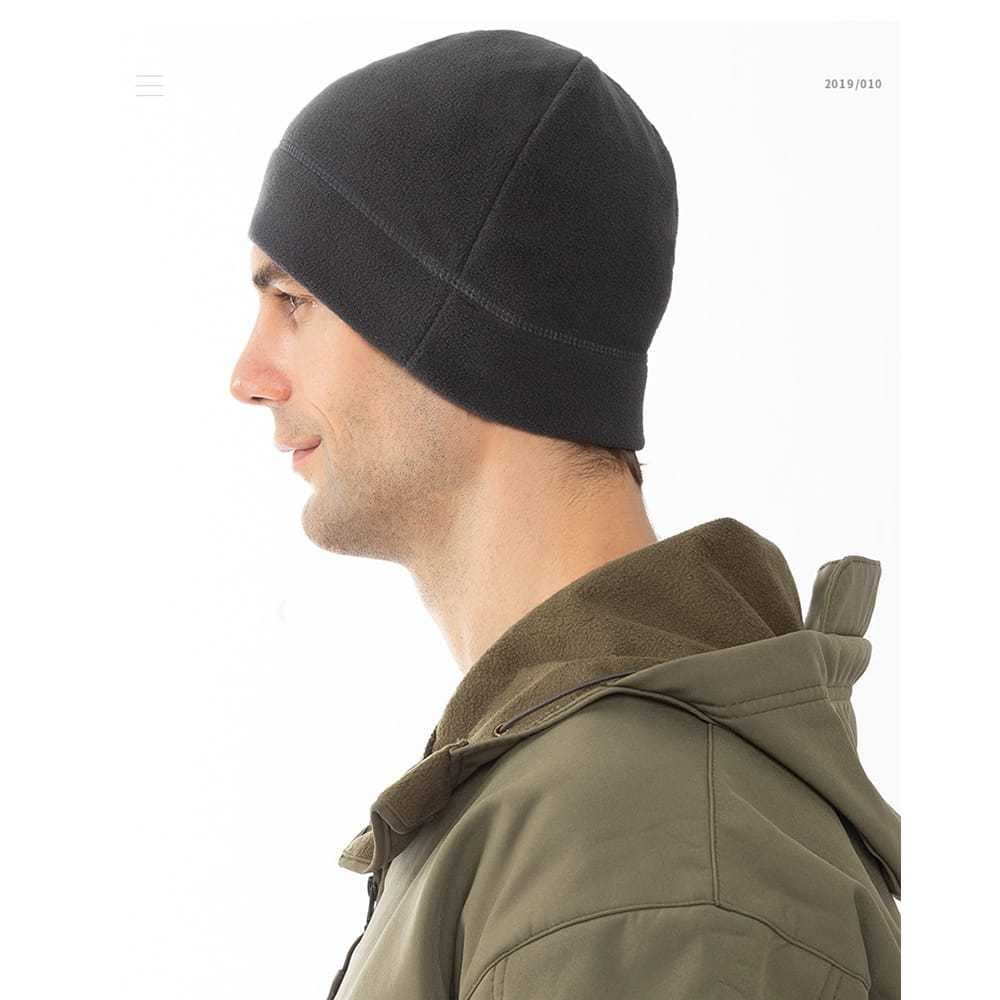 XC Penutup Kepala Topi Kupluk Pria Musim Dingin Beanie Hat Polar Fleece Tebal Hangat