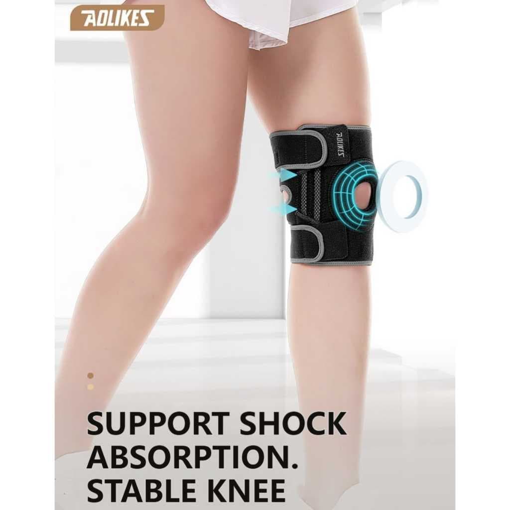 AOLIKES 7613 Knee Support Knee Pad Pelindung Lutut Decker Deker Lutut Cedera Gym Tenis Lari Padel