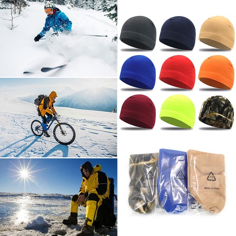 XC Penutup Kepala Topi Kupluk Pria Musim Dingin Beanie Hat Polar Fleece Tebal Hangat
