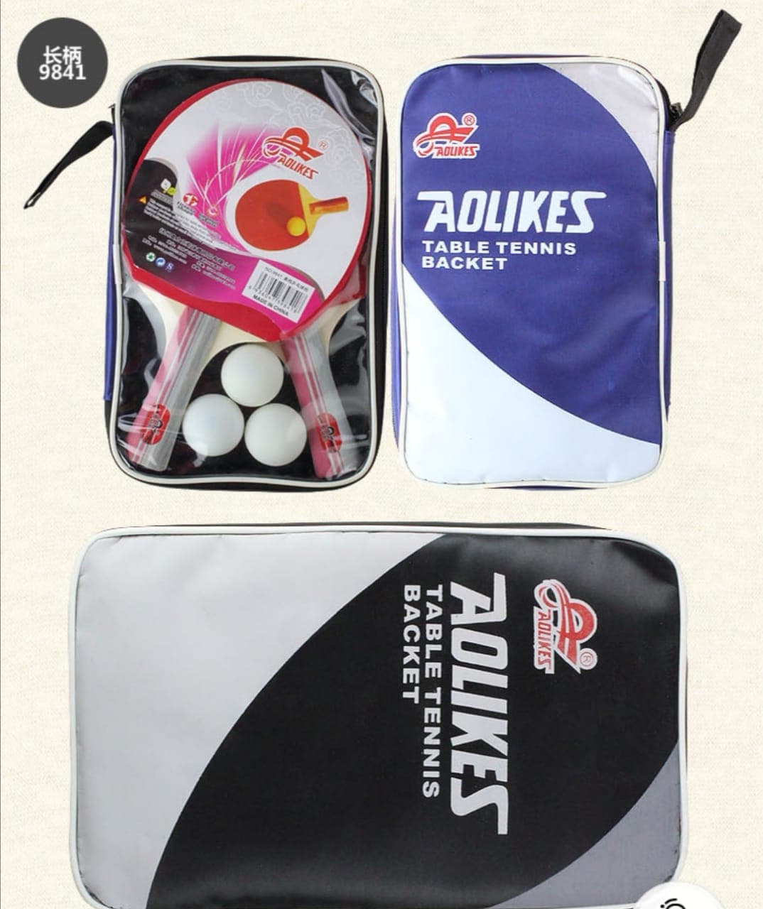 AOLIKES 9841 - Raket Tenis Meja - Bat Bet Cover Tenis Meja