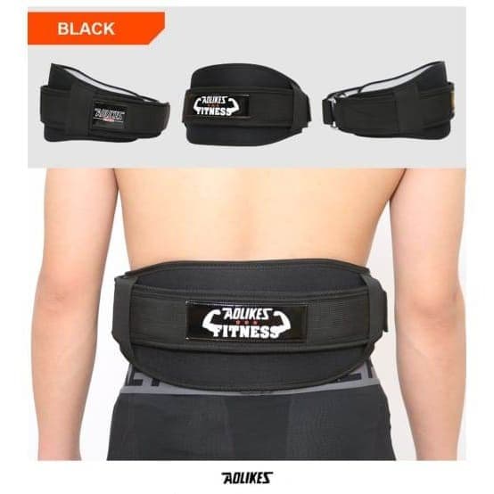 AOLIKES VELCRO BELT SABUK GYM PRONG LOWER BACK SUPPORT FITNESS - 798