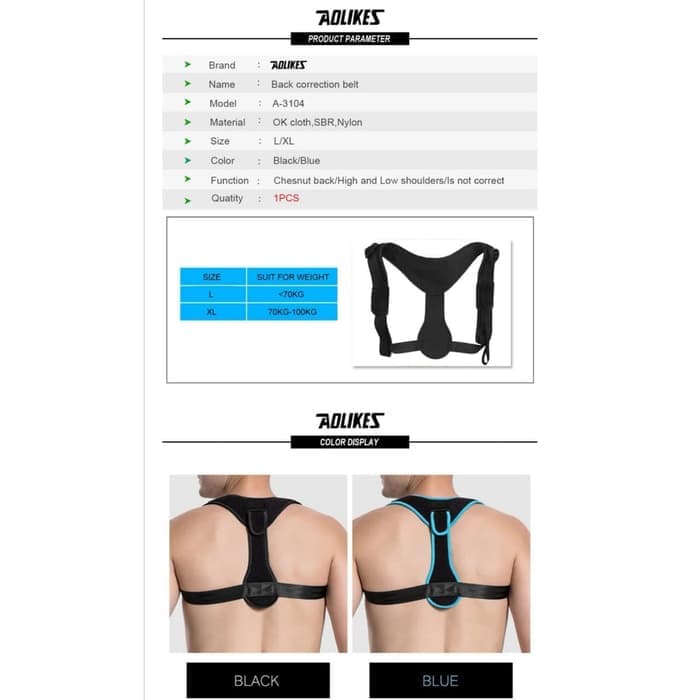 AOLIKES 510 Penyangga Punggung Penegak Punggung Back Posture Bongkok
