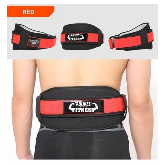 AOLIKES VELCRO BELT SABUK GYM PRONG LOWER BACK SUPPORT FITNESS - 798