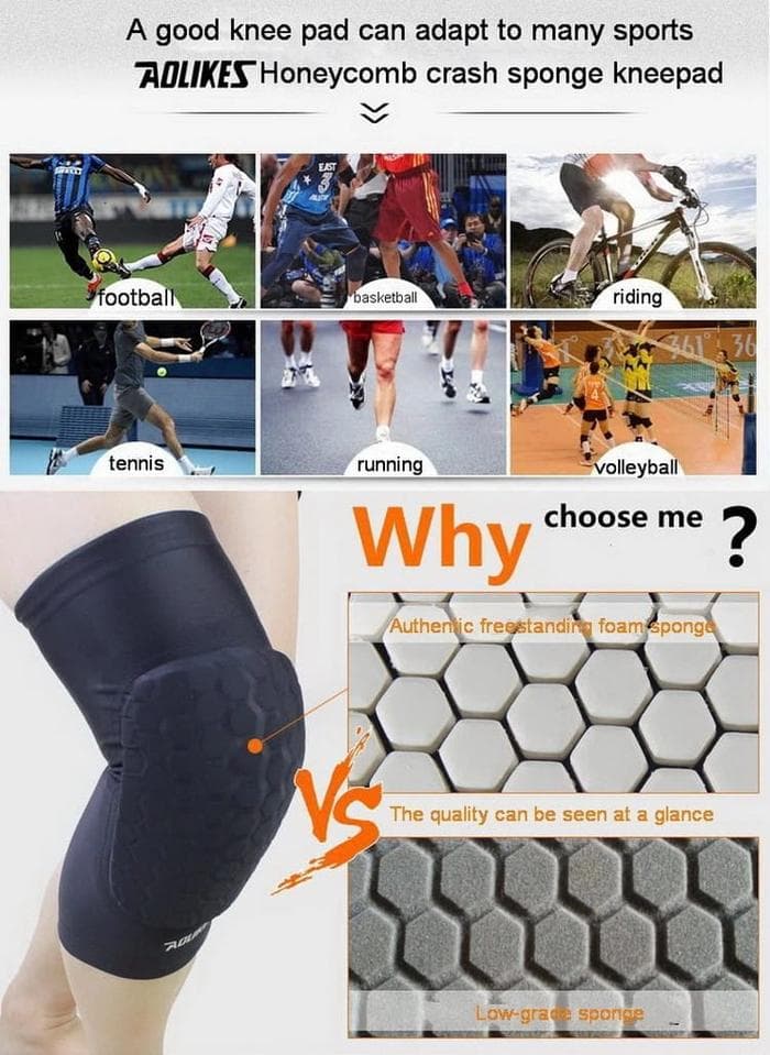 AOLIKES 688 Knee Support Knee Pad Pelindung Lutut Dekker Deker Futsal