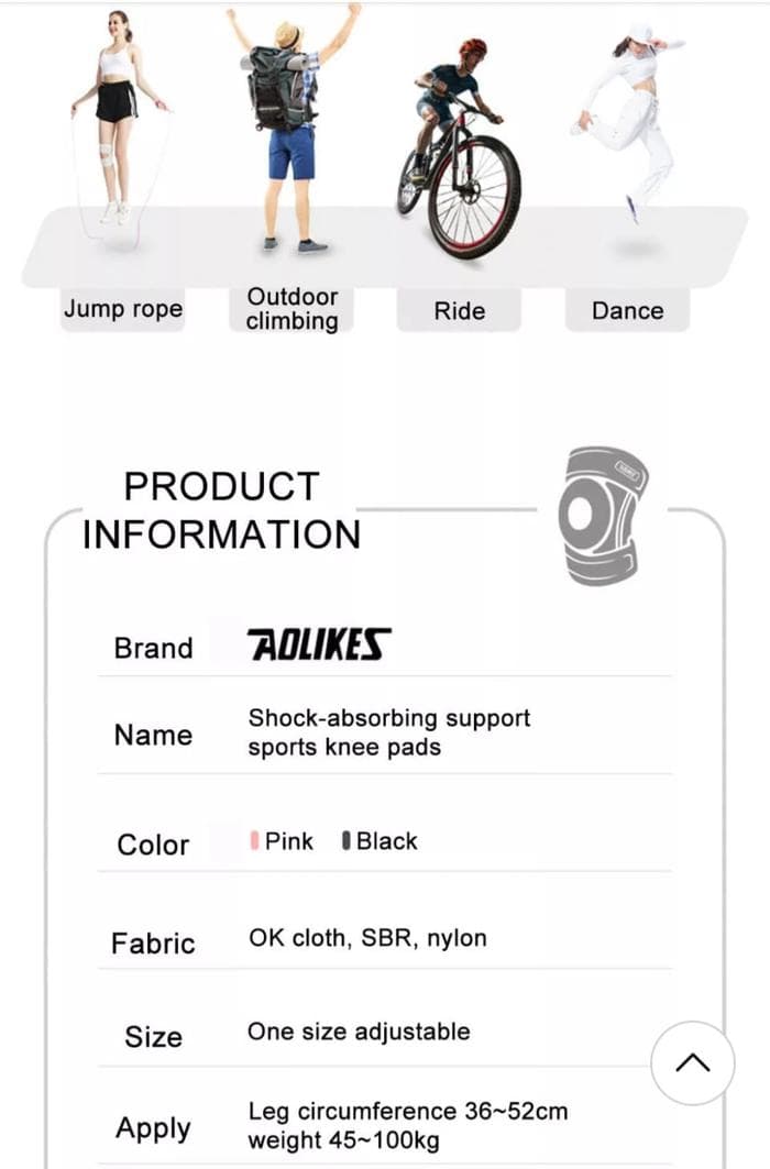 AOLIKES 7916 Knee Support Pelindung Lutut Knee Pad Dekker Deker Gym