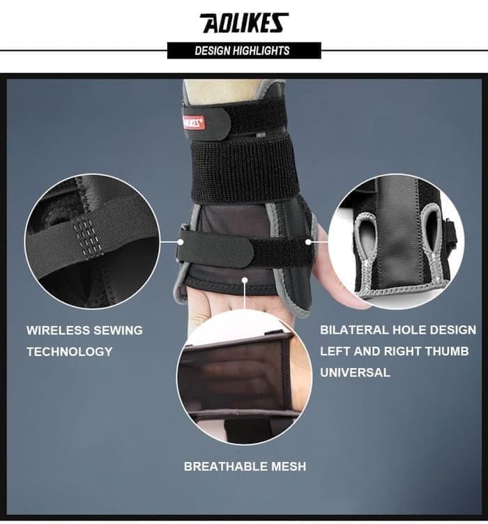 AOLIKES Wrist Brace Support Sport WristBand Steel Splint Aolikes 1 Pcs