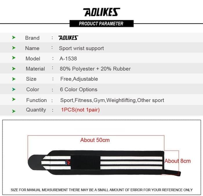 AOLIKES Hand Wrap Strap Weight Lifting Wristband Handwrap Hand Wrist