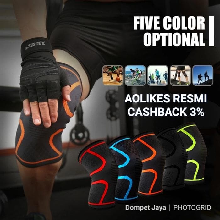 1 Pcs AOLIKES Knee Support Kneebrace Deker Lutut Knee Pad Kneesupport