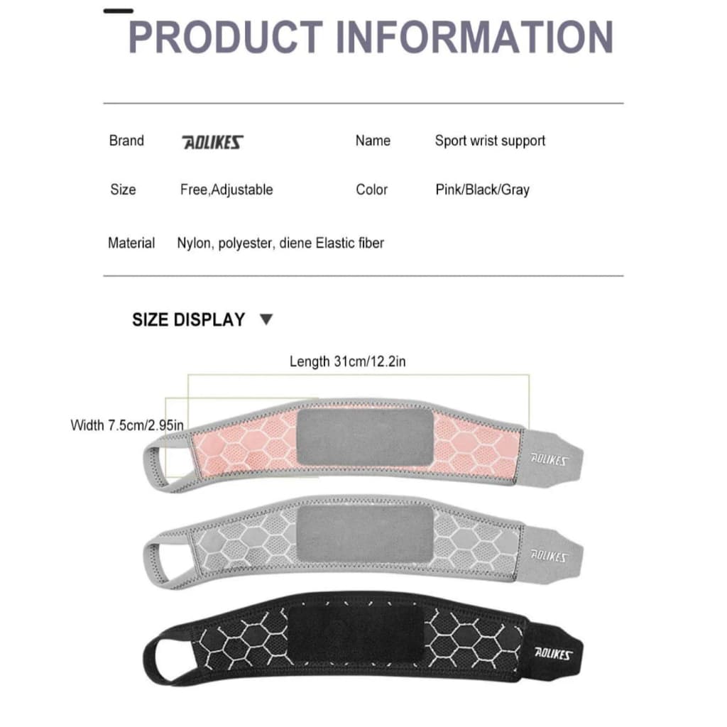 AOLIKES 8001 Pelindung Pergelangan Tangan Hand Wrap Hand Wrist Band - Wristband Handwrap Pelindung Lengan Tangan